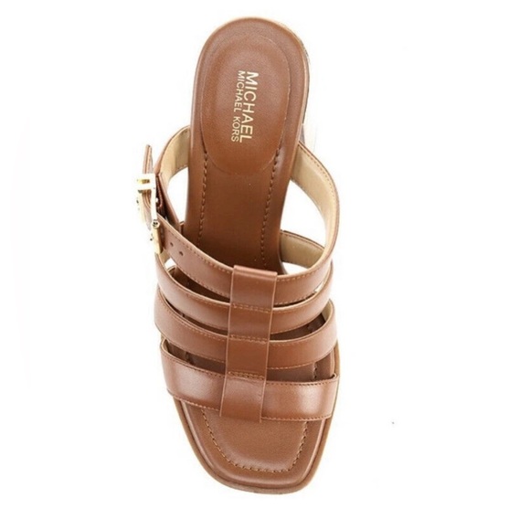 NEW MICHAEL KORS BROWN LEATHER PUMPS SANDALS‎ SIZE 8.5M $155 - Picture 9 of 9